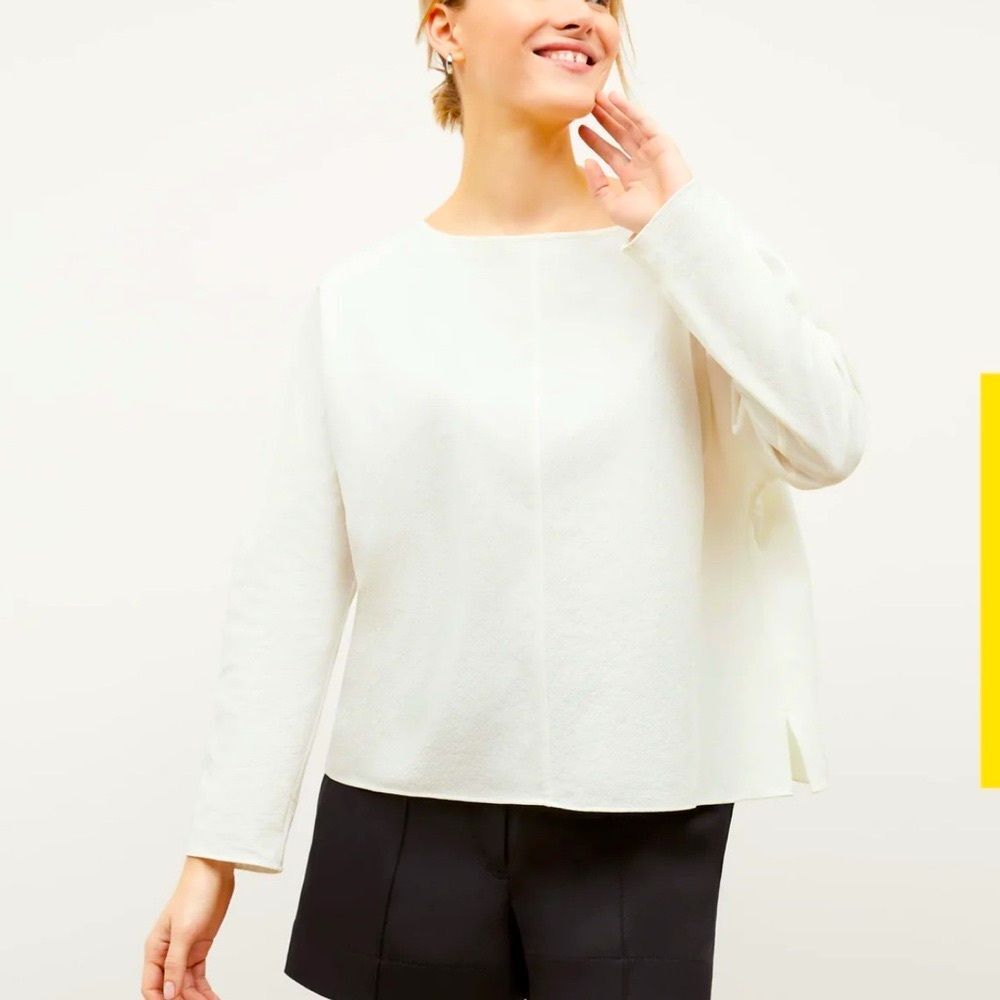 NWT M.M Lafleur The Wren Top - Double-Faced Ivory Linen Sz L - Picture 3 of 15